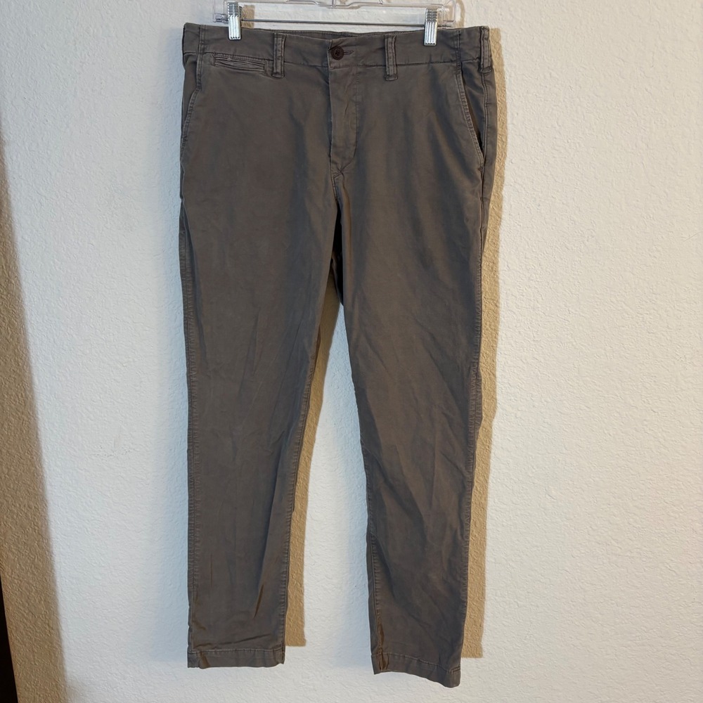 American Eagle Chino Pants Mens 34x32 Grey Next Level Flex Slim Straight